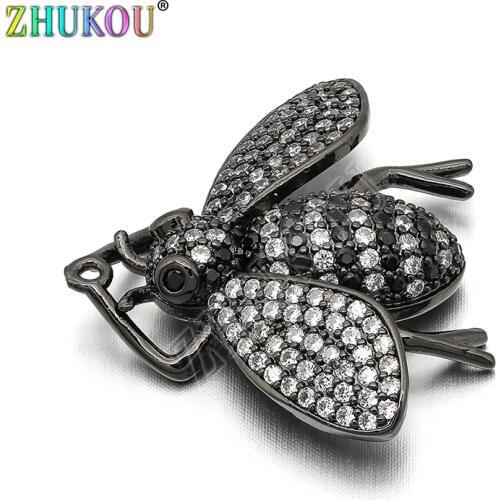 29*25mm Brass Micro Pave Cubic Zirconia Beetles Charms Pendants DIY Jewelry Findings Accessories, Hole: 0.5mm, Model: VD289