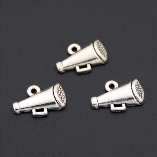 20pcs Silver Color Cheerleader Megaphone Charms Horn Pendant Diy Jewelry Findings A2569