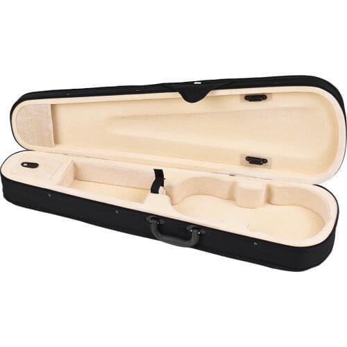 Professional 4/4 Full Size Violin Triangle Shape Case Box Hard & Super Light with Shoulder Straps Beige