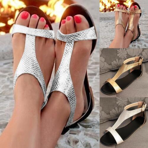 Dropshipping 2019 Womens Sandals Spring Summer Ladies Shoes Open Toe Breathable Beach Buckle Strap Sandals Rome Casual Flat Hot