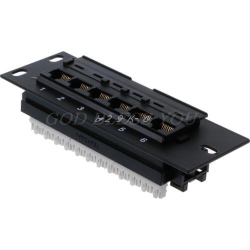 Network Tool Kit 6 Port CAT5 CAT5E Patch Panel RJ45 Networking Wall Mount Rack Mount Bracket Drop Shipping
