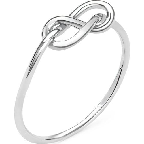 DARK DIAMOND-knot ring in 925 sterling silver. Comfortable jewel for daily use