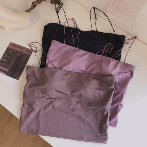 Wriufred Ultra-fine shoulder strap tube top lingerie one piece fixed shoulder strap bottoming underwear plus size women bras