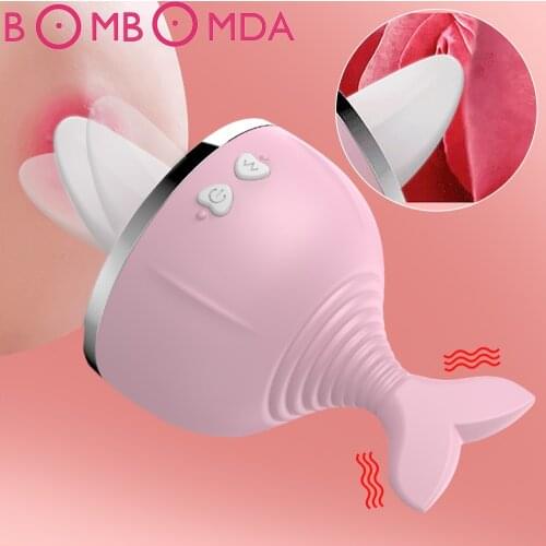 Tongue Lick Women Vibrator Clitoris Massage for Woman Female Masturbator Mini Vibrators Anal Shop Vagina Sex Toys Cute Fish