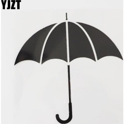 YJZT 13.7CM×13.8CM Umbrella Car Sticker Superior Quality Vinyl Decal Black/Silver 13E-0076