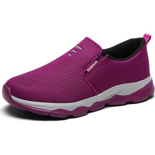 2019 New Summer Autumn Breathable Non-slip Soft comfortable Mother Mesh Shoes Flat Shoes Woman Walking Shoes Casual Sneakers