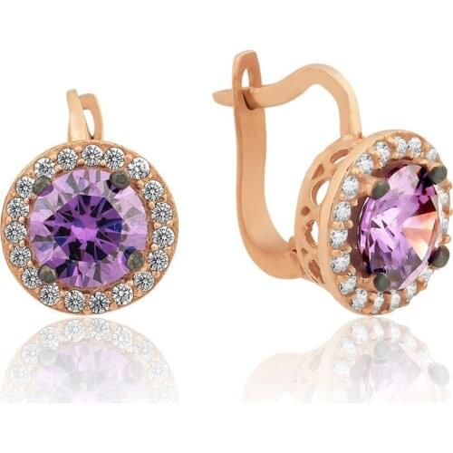 Amethyst Stone Silver Women Earrings DN2002