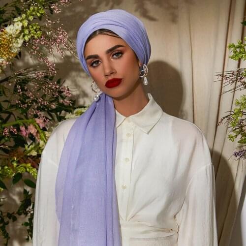 Women Plain Maxi White Hijab Scarf Soft Soild Muslim Shawls Wraps Lady Head Scarfs Fashion Scarves 24 COLOR