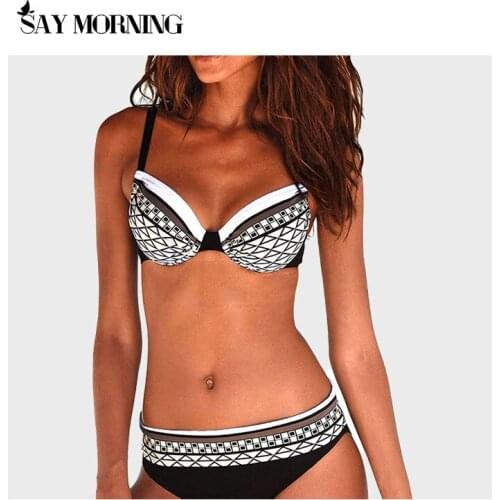 SAY MORNING Women Two Piece Push Up Swimsuit Summer Sexy Bikinis Low Waisted Bathing Suits Halter Top Bikini Plus Size Swimwear