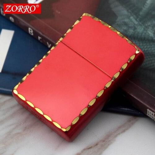 Zorro New Brass Retro Classic Kerosene Smooth Lighter Creative Personality Mens Cigarette Lighter Accessories Gifts
