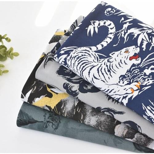 1meter 100% cotton printing Dragon and tiger fabric for Childrens skirt dress DIY Summer clothes bag handwork fabric art XMT