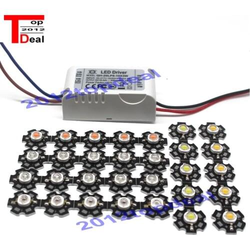 10pcs 3w cold white 6000k-6500k /royal blue /full spectrum led 380-840nm +1pcs 6-10x3w 600mA led driver DIY