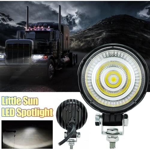 12V-60V Waterproof Round Sun LED Light Portable Spotlights Motorcycle Offroad Truck Driving Car Truck Fog Workcross Work Light