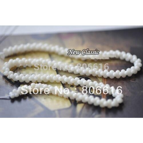 3.5*6MM 188Pcs White "8" Type Natural Stone Loose Coral Strand Bead Jewelry Beads Findings