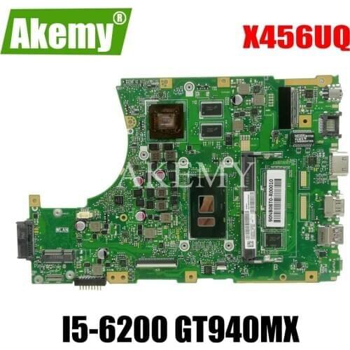 Akemy X456UQ Laptop motherboard For Asus X456U X456UQ X456UB X456UQK X456UV mainboard 4GB-RAM I5-6200I GT940M DDR4