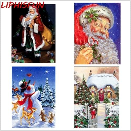 Diamond Painting Santa Claus Snowman Scenic Diamond Embroidery Winter Deer 5D DIY Full Square Round Cross Stitch Christmas Decor