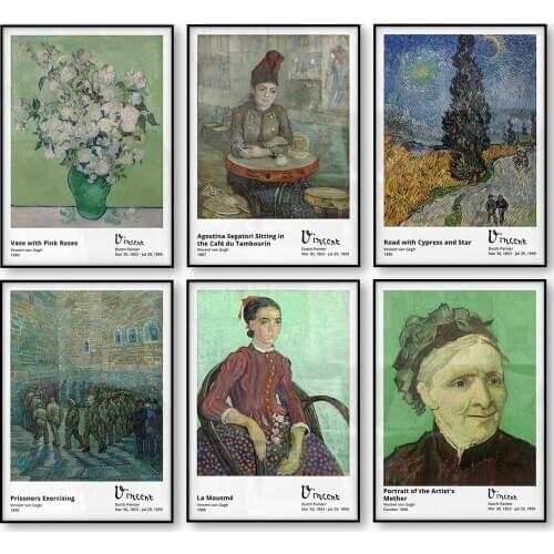 Vincent van Gogh Paintings Poster Print Canvas Painting Oil Painting Reproduction Pictures Wall Art Living Room One Piece Poster