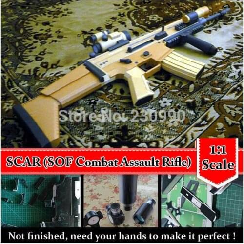 Classic SCAR, SOF Combat Assault Rifle Scaled 3D Paper Model Cosplay Kits Kid Adults' Gun Weapons Paper Models Handmade Toys