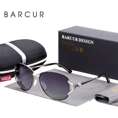 BARCUR Round Sunglasses Women Gradient Lens Ladys Polarized Sun Glasses