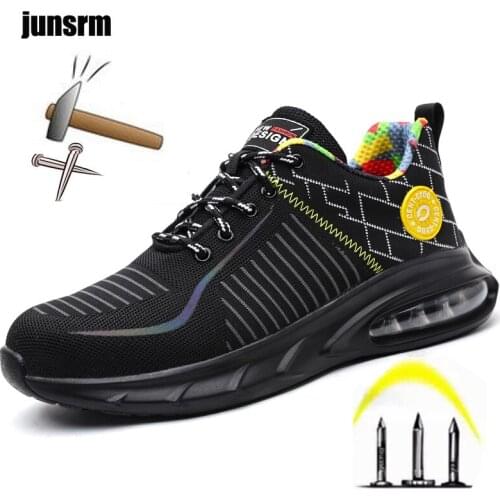 Lightweight safety shoes, breathable, puncture-resistant steel toe, comfortable and indestructible construction work boots