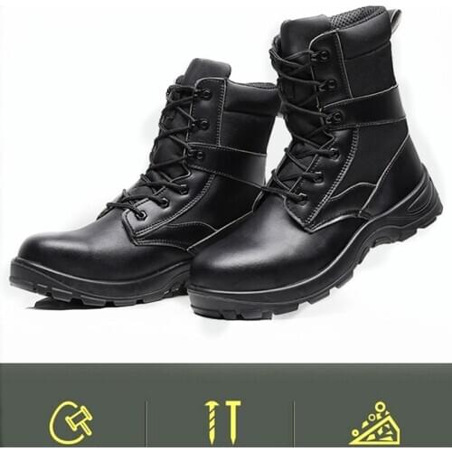 Dropshipping Puncture-Proof Steel Toe Army Boots for Men Waterproof Working Shoes Men Safety Boots Men Welding Safety Shoes
