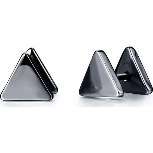 FATE LOVE Earing for Men Punk Black Silver color Stainless Steel Boy Male Stud Earrings Charms Fashion Jewelry GE321