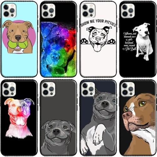 Pit Bull Lovely Pet Dog Pitbull Soft Case For iPhone 11 Pro Max 12 mini X XR XS MAX 6 6S 7 8 Plus SE 2020 5S Phone Cover