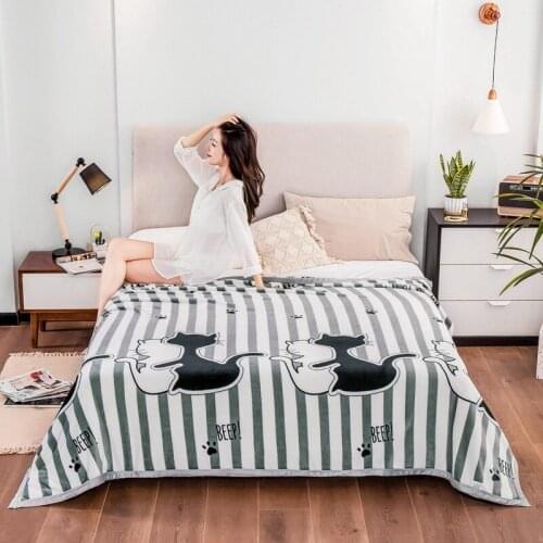Soft Coral Fleece Blanket Winter Comfortable Sheet Bedspread Sofa Throw Cover Single Layer Light Flannel Blankets For Adult Kids