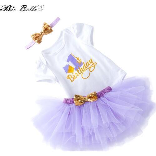 Birthday Party Newborn Baby Clothes Set Summer New Style Princess Lovely Cute Skirt+Bodysuit+Headband 3Pcs Girl Infant Outfits
