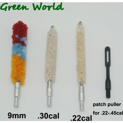 Green World 4pcs/lot .22cal .30cal & 9mm Rifle Gun Cleaning Kit , Clean Gun Brush Set,Thread 8-32