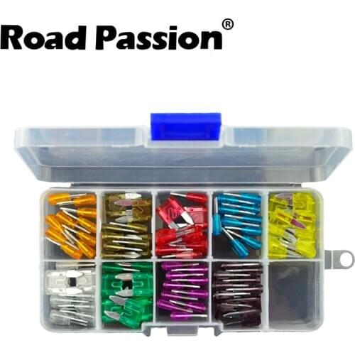 Road Passion 90pcs/lot Automotive Car Motorcycle Blade Fuse Kit Assortment fuses 5A 7.5A 10A 15A 20A 25A 30A 35A 40A