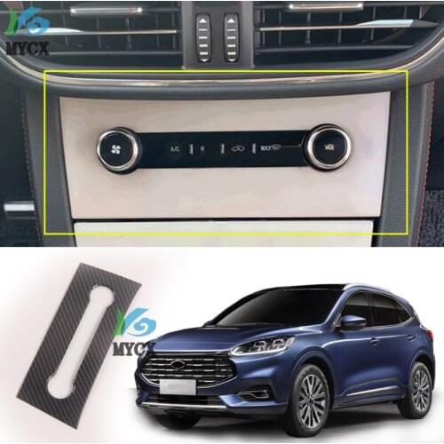 Car Middle Console Rotate Button Panel Cover Trim Sticker For Ford Escape Kuga 2020 2021 Accessories ABS Carbon fiber Car Styli