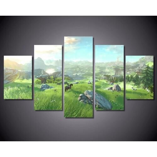 Wall Art Painting HD Printed Canvas Poster Home Decor 5 Panel The Twilight Framed Living Room Modular Pictures