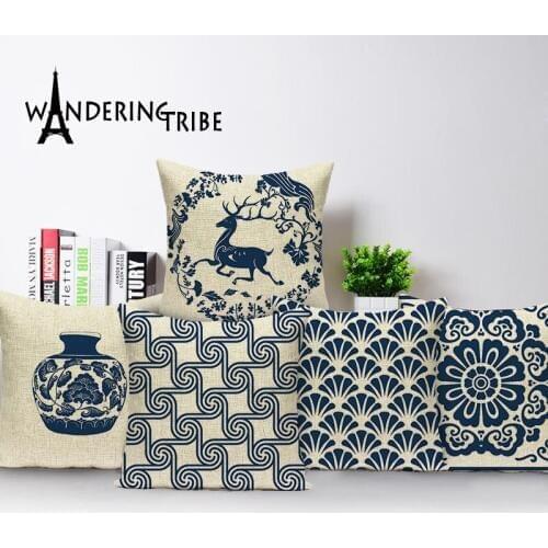 Hot Sale cushion cover geometric custom decorative cushions pillow cover chinoiserie pillowcase decorative cushion covers