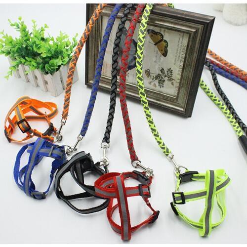 New High Quality Upgraded color collar rope Large Dog Leashes Iron chain Pet Reflective Traction Rope Collar Set For Small Dogs