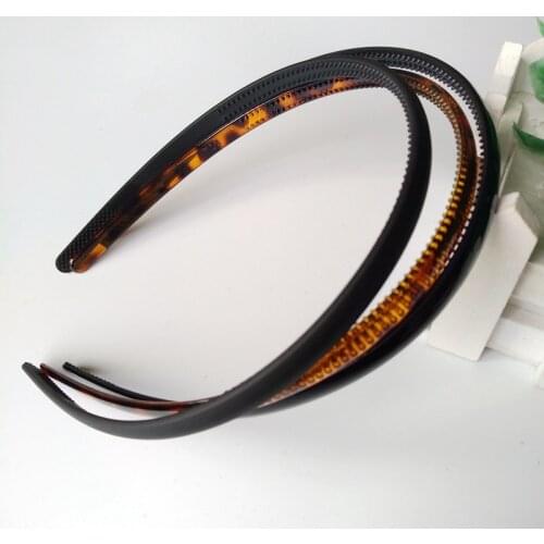 New Women Elegant Black Brown Leopard Print Headband 0.8cm Simple Plastic Headband Head Hoop Hair Band Girls Hair Accessories