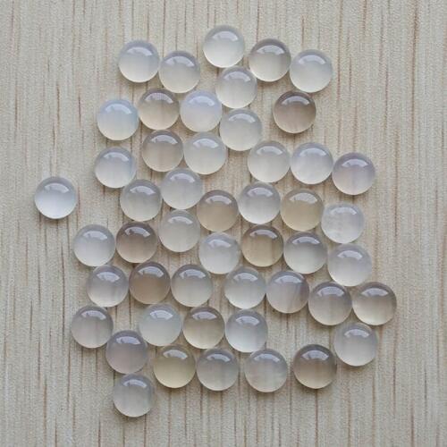 Wholesale 50pcs/lot 2017 fashion top quality natural white onyx round cab cabochon beads for jewelry Accessories 8mm free