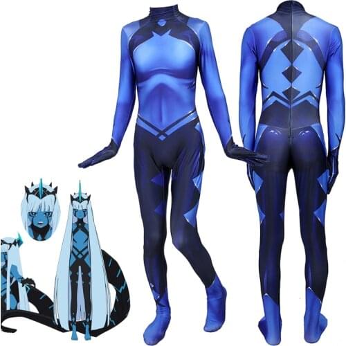 Wholesale Anime DARLING in the FRANXX 001 Cosplay Costume Klaxosaur Princess Zentai Women Kids Bodysuit Halloween Suit Jumpsuits