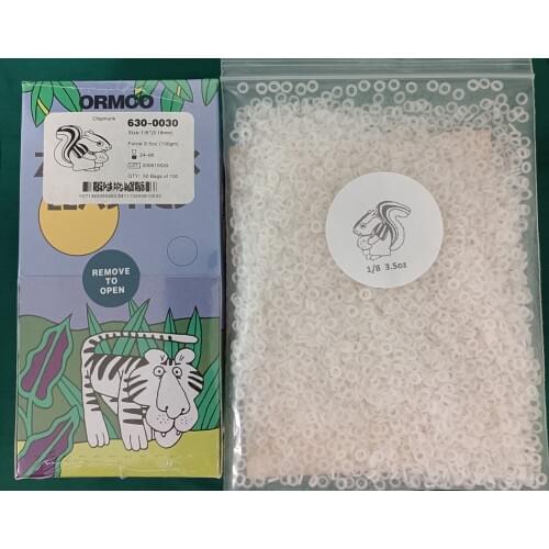 ORMCO Z-pak Elastics Dental Orthodontic Elastic Ties Clear Retainer Invisable Aligner 3.5OZ 1/8" Chipmunk Bands 5000Pis