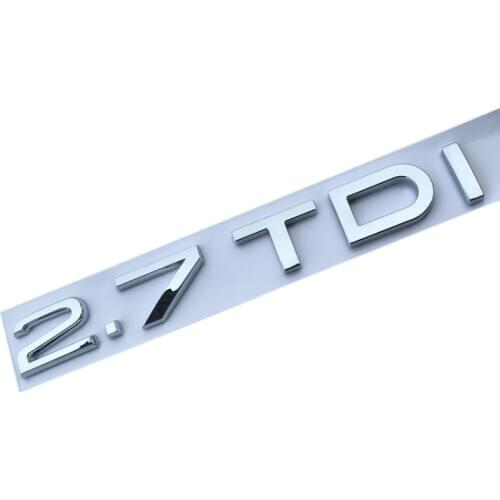 Plastic Chrome 2.7TDI Car Stickers Emblems Badges Emblemes Emblema
