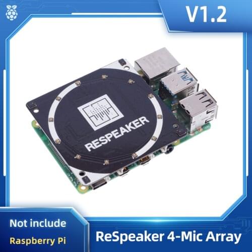 Raspberry Pi 4 Model B ReSpeaker 4-Mic Array for Raspberry Pi 4 Microphones Array for AI Voice Quad-microphone Expansion Board
