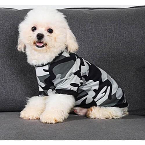 Pet Shirt Camouflage Print Breathable Thin Dog Fashion T-shirt for Summer одежда для собак