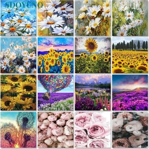 SDOYUNO 40x50cm Pink Rose Paint By Numbers For Adult DIY Flowers Paint For Painting By Numbers On Canvas Home Decor Wall Art