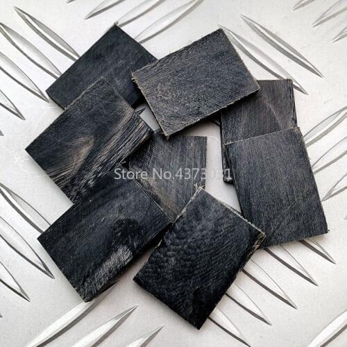 2pcs Black Buffalo Horn Handle Patch Scale Slab Folding Pocket Knife Handle Interval Patch DIY Material 35X25X5MM