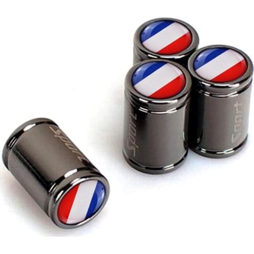 Sport Copper Auto Car Tire Wheel Valve Dust Caps Cover For Honda Spirior Fit Civic Accord City CB400 CRV Jazz With France Flag