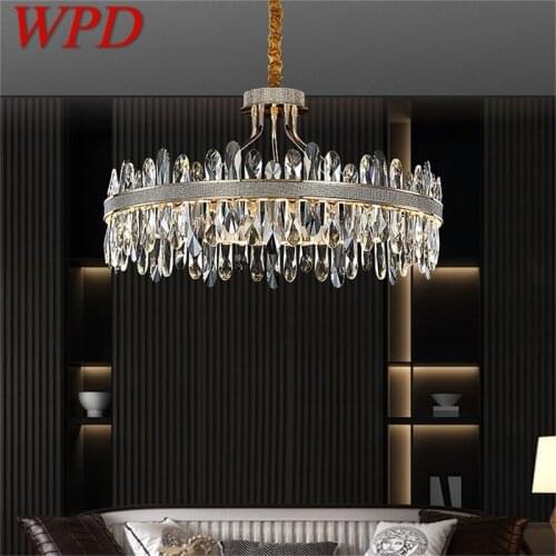 WPD Chandelier Pendant Lamp Postmodern Creative Crystal Light Fixture for Home Living Dining Room