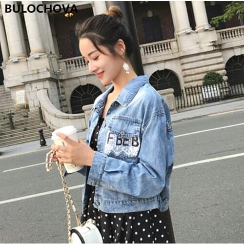 Blue Jeans Women Single-breasted Embroidery Short Jacket Coat Femme 2020 Womans Spring Jackets Denim Outwear Clothes Mujer L-5XL