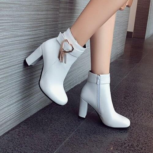 Plus size 45 Fashion Ankle Boots Women PU Leather Short Boots Sexy Extreme High Heels Platform Wedding Party Shoes Woman 753-8