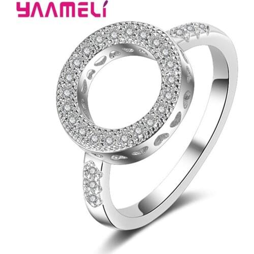 Charms Bijouterie 925 Sterling Silver Cubic Zirconia Anel For Women Couple Engagement Wedding Rings Fashion Round Shape Jewelry