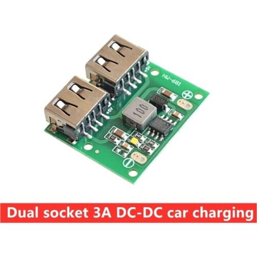 12V/24V to 5V dual socket 3A DC-DC car charging voltage regulator charging module HW-681